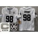 Youth Las Vegas Raiders #98 Maxx Crosby Limited White C Patch 65th Season FUSE Vapor Jersey
