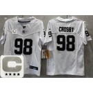 Youth Las Vegas Raiders #98 Maxx Crosby Limited White C Patch FUSE Vapor Jersey