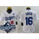 Youth Los Angeles Dodgers #16 Will Smith White 2025 World Series Limited Jersey