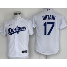 Youth Los Angeles Dodgers #17 Shohei Ohtani White Cool Base Jersey