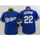 Youth Los Angeles Dodgers #22 Clayton Kershaw Blue Cool Base Jersey