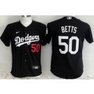 Youth Los Angeles Dodgers #50 Mookie Betts Black Limited Jersey
