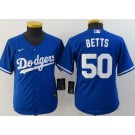 Youth Los Angeles Dodgers #50 Mookie Betts Blue 2020 Cool Base Jersey