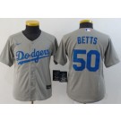 Youth Los Angeles Dodgers #50 Mookie Betts Gray Alternate 2020 Cool Base Jersey