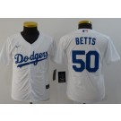 Youth Los Angeles Dodgers #50 Mookie Betts White 2020 Cool Base Jersey