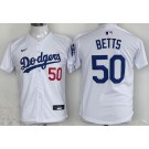 Youth Los Angeles Dodgers #50 Mookie Betts White Limited Jersey