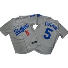 Youth Los Angeles Dodgers #5 Freddie Freeman Gray Limited Jersey