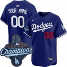 Youth Los Angeles Dodgers Custom Royal 2025 World Series Champions Limited Jersey