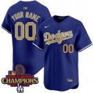 Youth Los Angeles Dodgers Customized Blue 2025 Gold Collection Limited Jersey