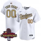 Youth Los Angeles Dodgers Customized White 2025 Gold Collection Limited Jersey