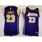 Youth Los Angeles Lakers #23 LeBron James Purple Icon Sponsor Swingman Jersey