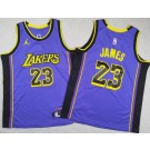 Youth Los Angeles Lakers #23 LeBron James Purple Statement Swingman Jersey