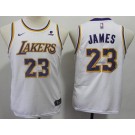 Youth Los Angeles Lakers #23 LeBron James White Icon Sponsor Swingman Jersey