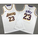 Youth Los Angeles Lakers #23 LeBron James White Icon Swingman Jersey