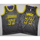 Youth Los Angeles Lakers #77 Luka Doncic Black City Swingman Jersey