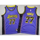 Youth Los Angeles Lakers #77 Luka Doncic Purple Statement Swingman Jersey