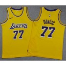 Youth Los Angeles Lakers #77 Luka Doncic Yellow Swingman Jersey