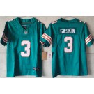 Youth Miami Dolphins #3 Myles Gaskin Limited Aqua Throwback FUSE Vapor Jersey
