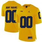 Youth Michigan Wolverines Customized Yellow College Football Jersey
