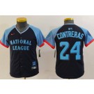 Youth Milwaukee Brewers #24 William Contreras Navy 2024 All Star Limited Jersey