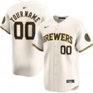 Youth Milwaukee Brewers Customized Cream Limited Jersey