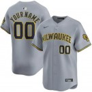 Youth Milwaukee Brewers Customized Gray Limited Jersey