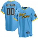 Youth Milwaukee Brewers Customized Powder Blue 2022 City Connect Cool Base Jersey