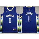 Youth Milwaukee Bucks #0 Damian Lillard Blue 2022 City Icon Swingman Jersey