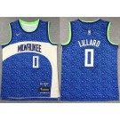 Youth Milwaukee Bucks #0 Damian Lillard Blue 2023 City Icon Swingman Jersey