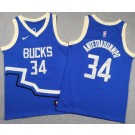 Youth Milwaukee Bucks #34 Giannis Antetokounmpo Blue 2024 City Swingman Jersey