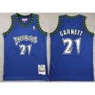 Youth Minnesota Timberwolves #21 Kevin Garnett Blue 1997 Throwback Swingman Jersey