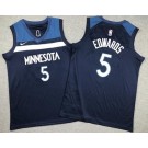 Youth Minnesota Timberwolves #5 Anthony Edwards Navy Icon Swingman Jersey