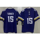 Youth Minnesota Vikings #15 Dallas Turner Limited Purple Vapor Jersey