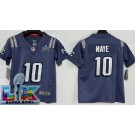 Youth New England Patriots #10 Drake Maye Limited Gray Rivalries Super Bowl LX Vapor Jersey