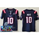 Youth New England Patriots #10 Drake Maye Limited Navy Super Bowl LX Vapor Jersey