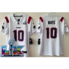 Youth New England Patriots #10 Drake Maye Limited White Super Bowl LX Vapor Jersey