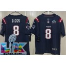Youth New England Patriots #8 Stefon Diggs Limited Navy Super Bowl LX Vapor Jersey
