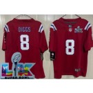 Youth New England Patriots #8 Stefon Diggs Limited Red Super Bowl LX Vapor Jersey
