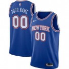 Youth New York Knicks Customized Blue Statement Stitched Swingman Jersey