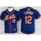 Youth New York Mets #12 Francisco Lindor Blue Limited Jersey