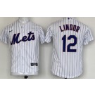 Youth New York Mets #12 Francisco Lindor White Cool Base Jersey