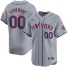 Youth New York Mets Customized Gray Limited Jersey