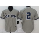 Youth New York Yankees #2 Derek Jeter Gray 2020 Cool Base Jersey