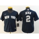 Youth New York Yankees #2 Derek Jeter Navy Player Name 2020 Cool Base Jersey