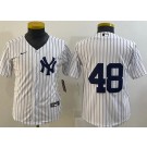 Youth New York Yankees #48 Anthony Rizzo White Cool Base Jersey