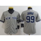 Youth New York Yankees #99 Aaron Judge Gray Player Name 2020 Cool Base Jersey
