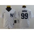 Youth New York Yankees #99 Aaron Judge White Player Name 2020 Cool Base Jersey