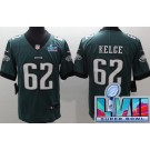 Youth Philadelphia Eagles #62 Jason Kelce Limited Green Super Bowl LVII Vapor Jersey