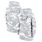 Youth Philadelphia Eagles Arctic Camo 2024 Salute to Service Club Fleece Pullover Hoodie