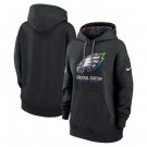 Youth Philadelphia Eagles Black 2024 Crucial Catch Club Pullover Hoodie
